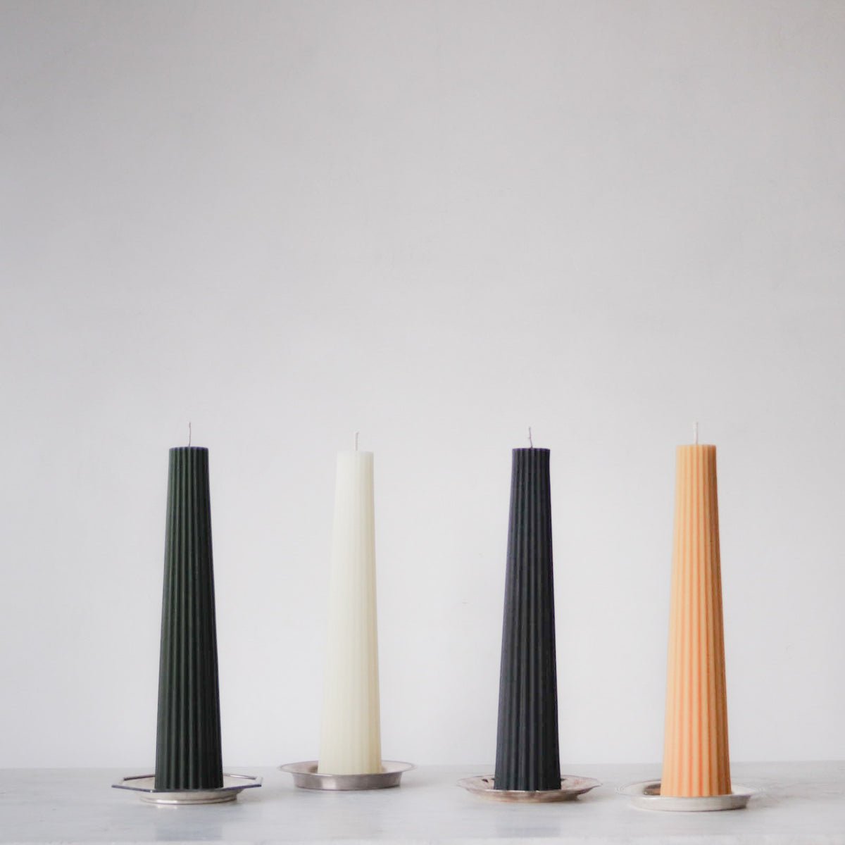 Beeswax Fluted Pillar - elsie green - Decor
