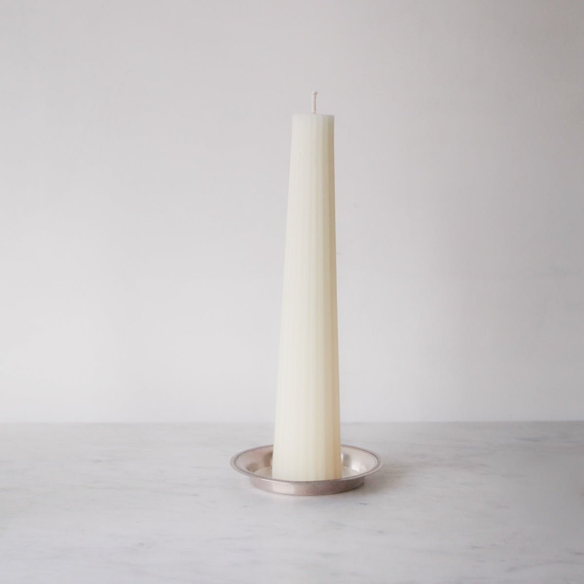 Beeswax Fluted Pillar - elsie green - Decor