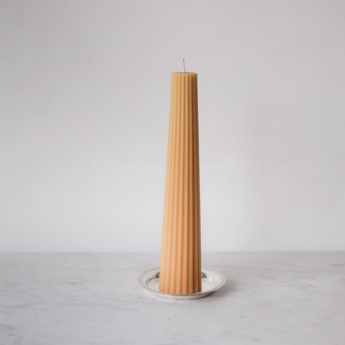 Beeswax Fluted Pillar - elsie green - Decor