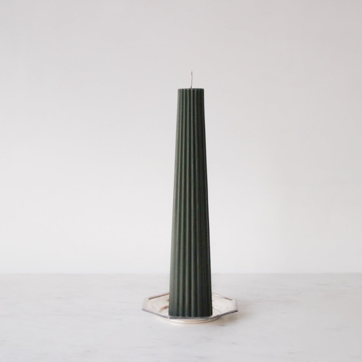 Beeswax Fluted Pillar - elsie green - Decor