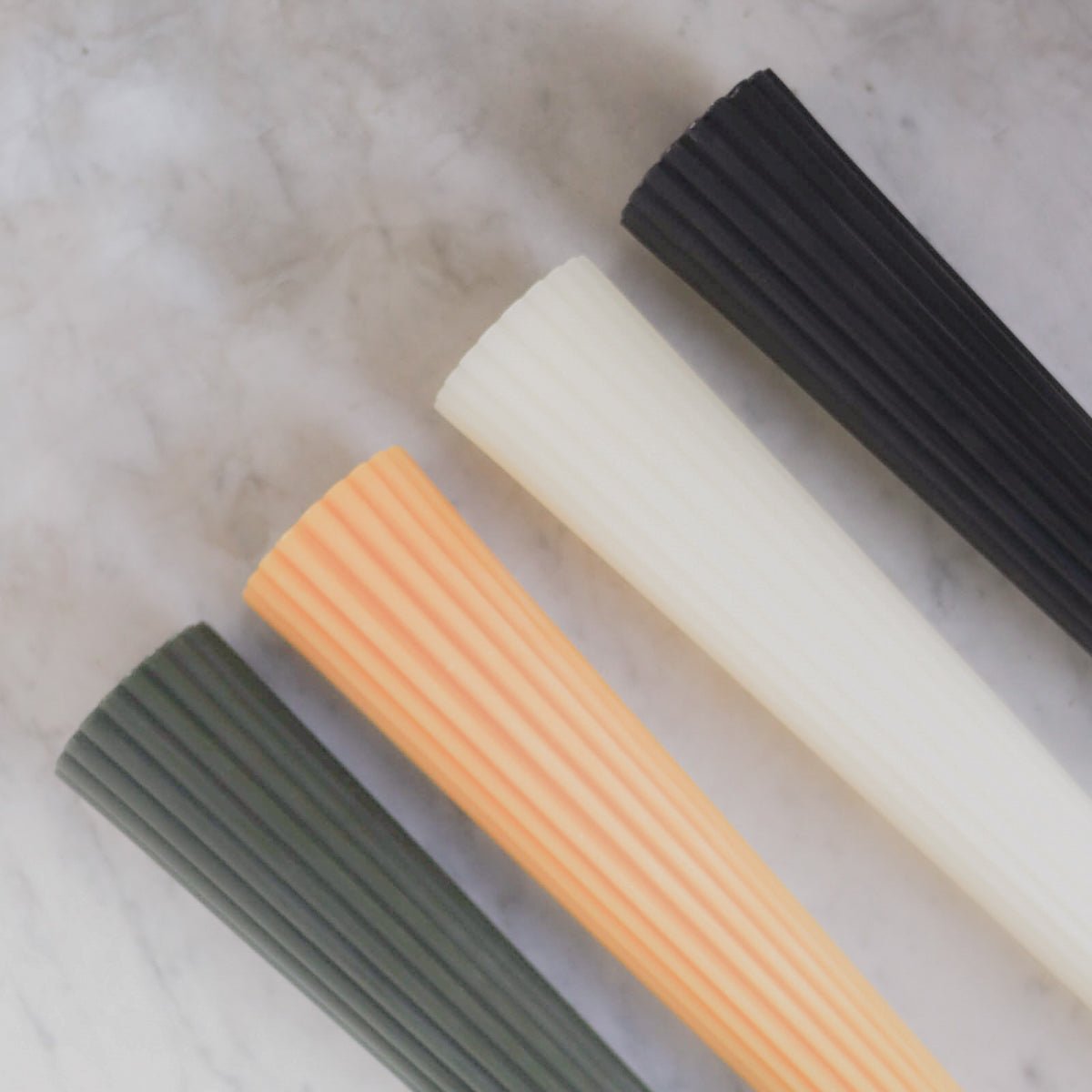Beeswax Fluted Pillar - elsie green - Decor
