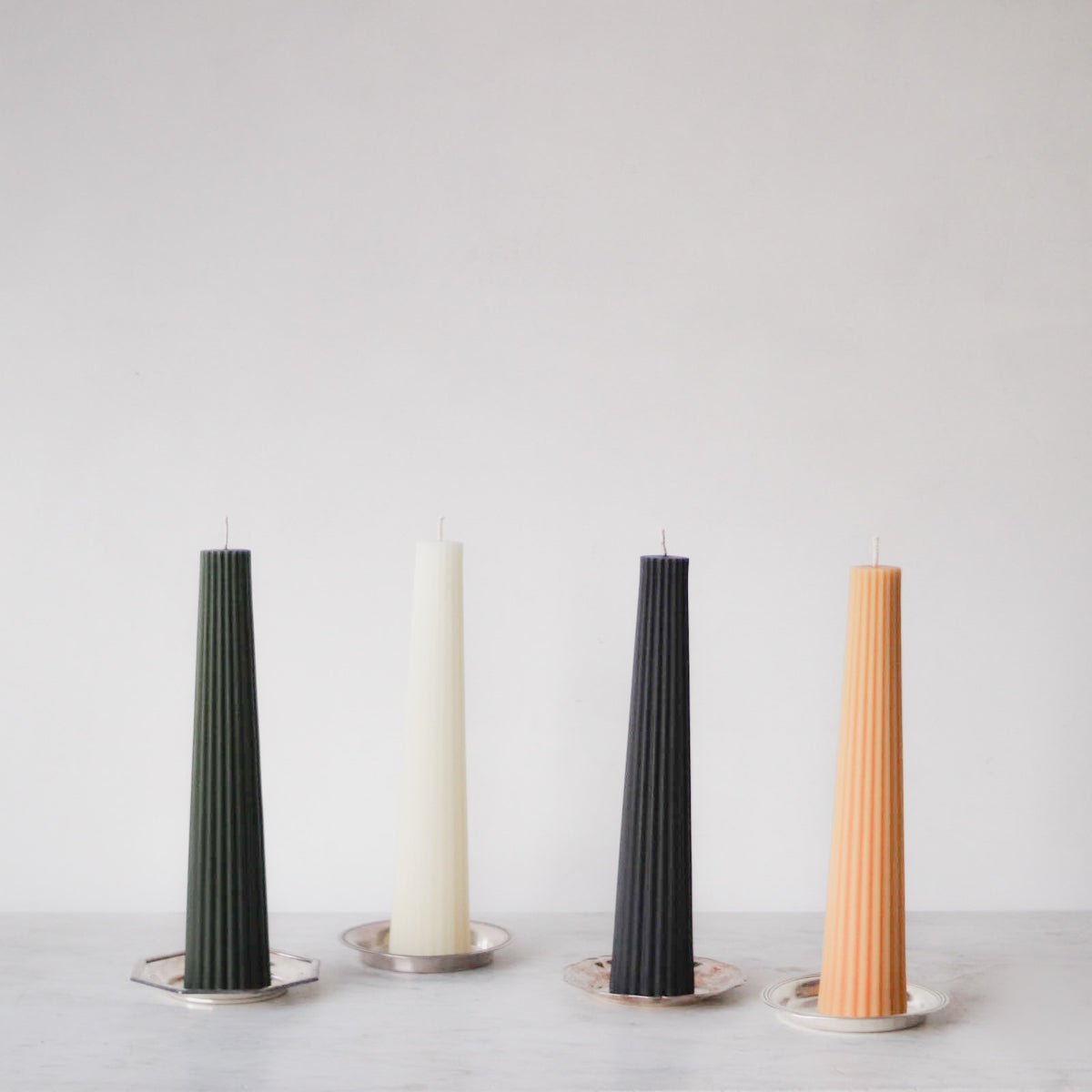Beeswax Fluted Pillar - elsie green - Decor