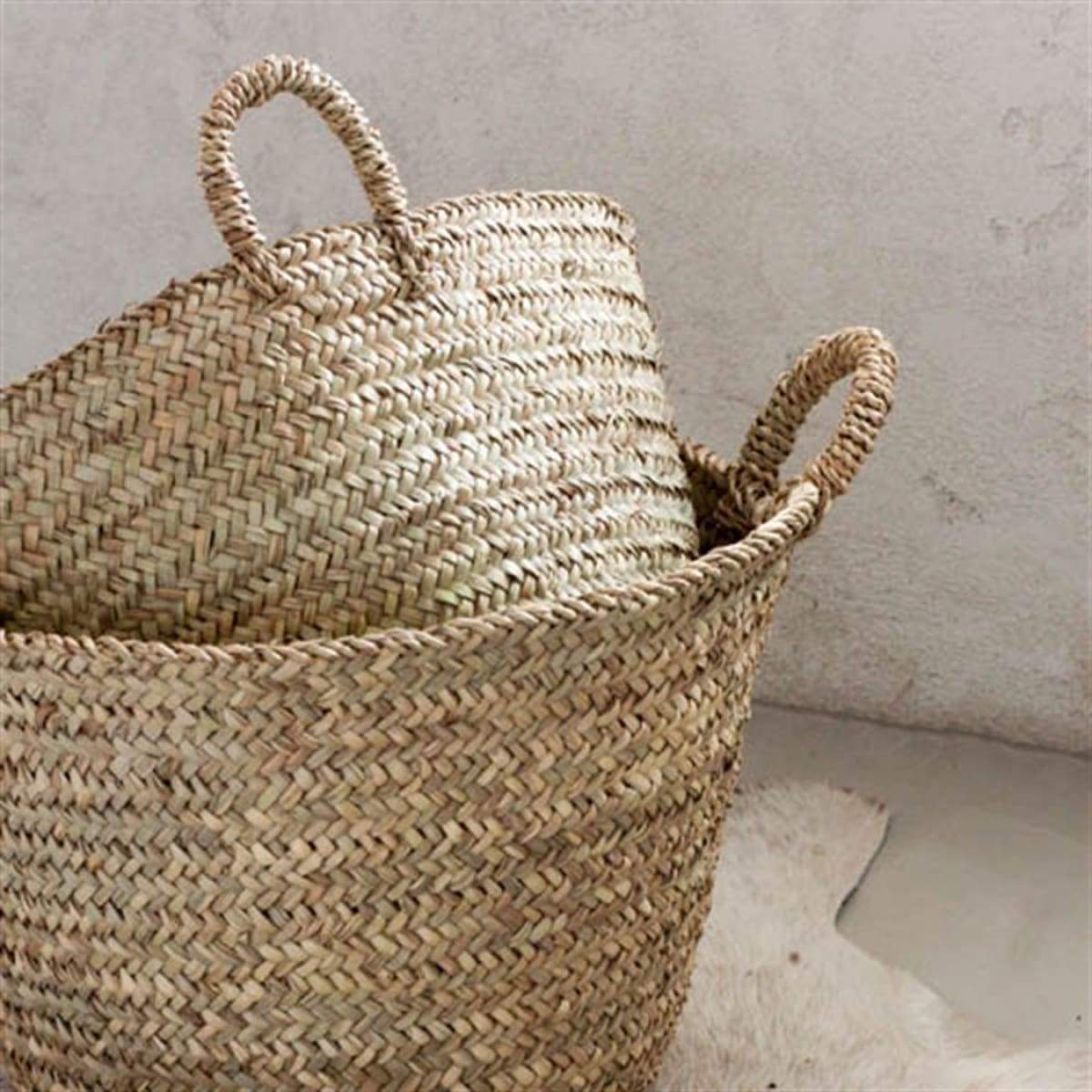 Round Moroccan Tote, elsie green
