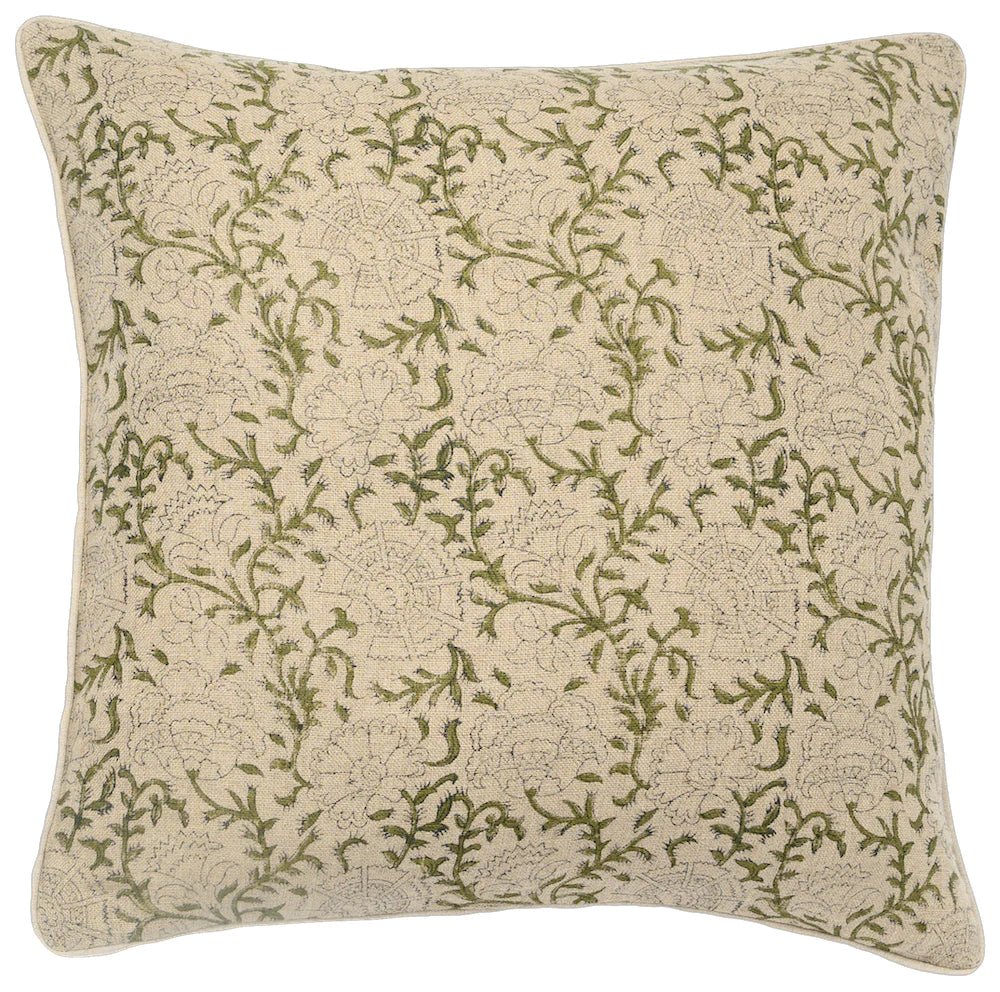 Block Print Pillow Cover | Nisa Mara - elsie green - Textiles