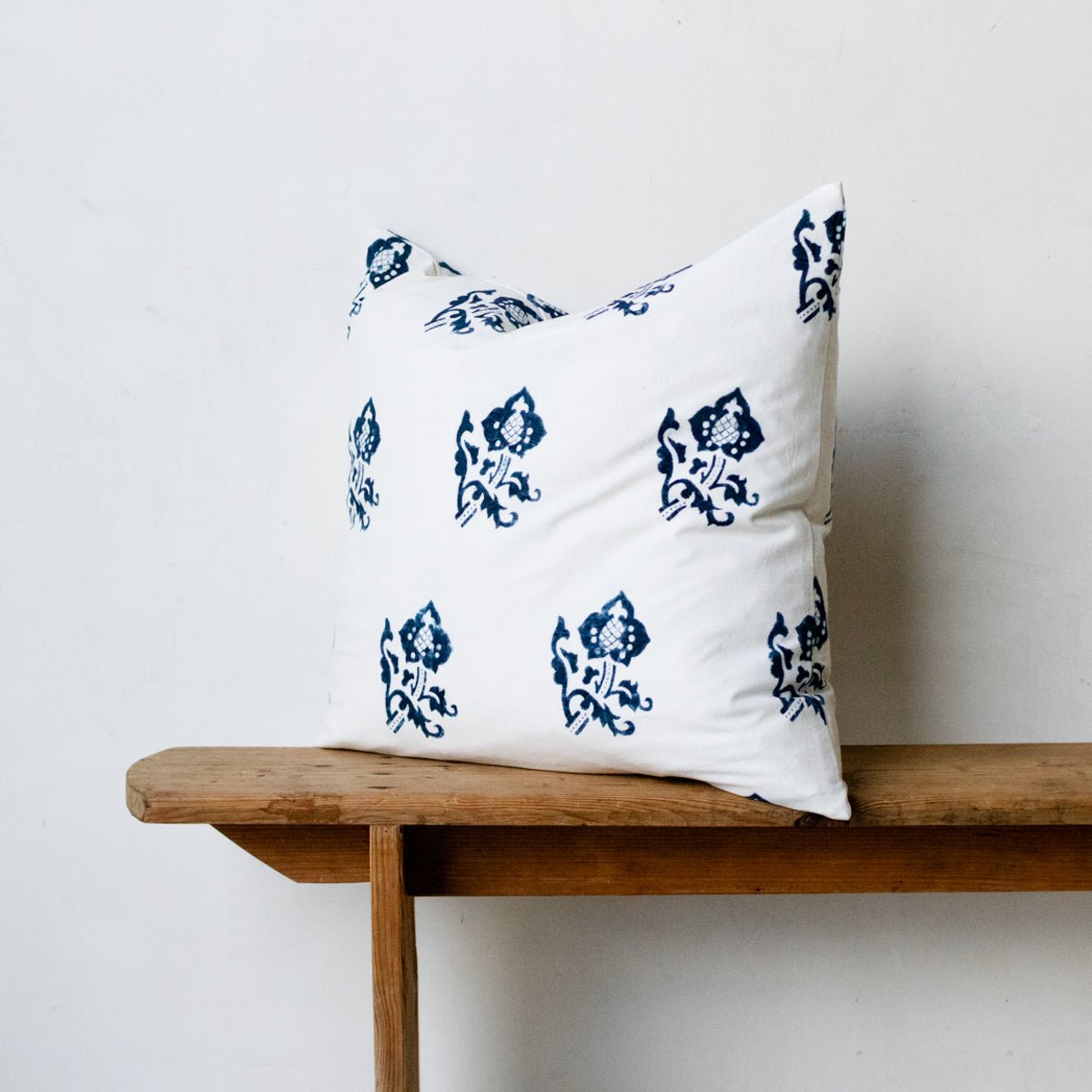 Block Print Pillow Cover | Sophie Indigo - elsie green - Textiles