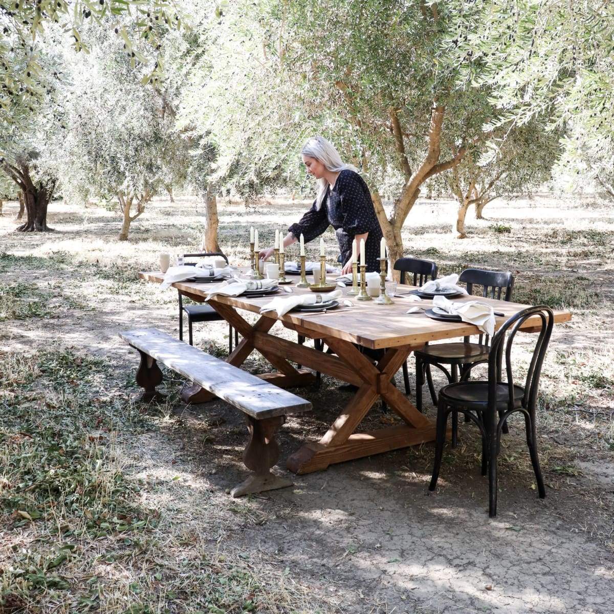 Forager Reclaimed Wood Farm Table - elsie green