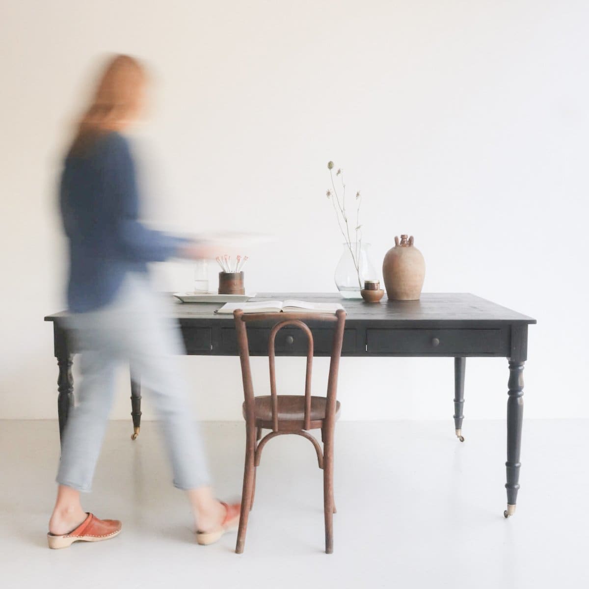 French Inspired Reclaimed Wood Partner's Desk - elsie green