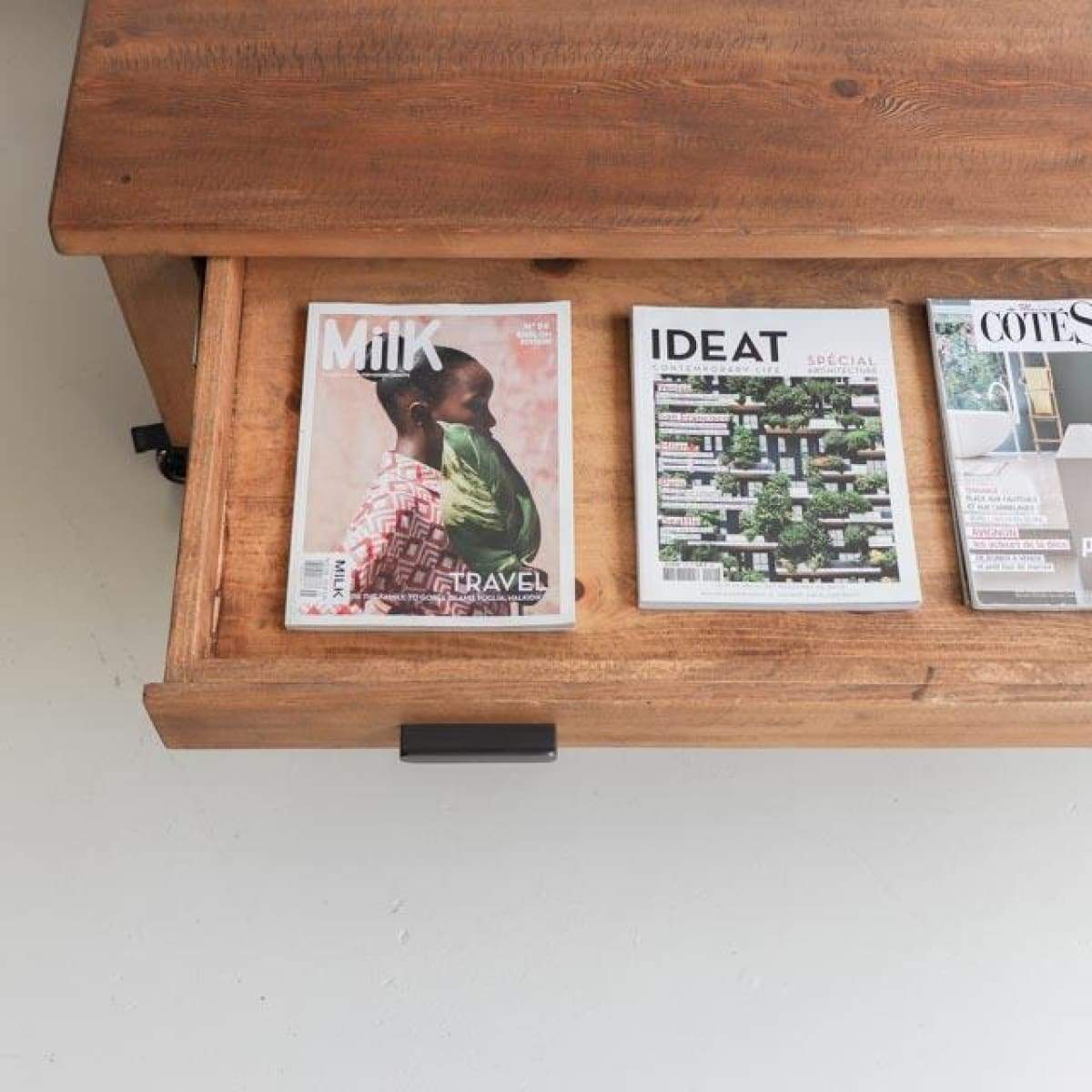 Reclaimed Wood Map Chest Coffee Table - elsie green