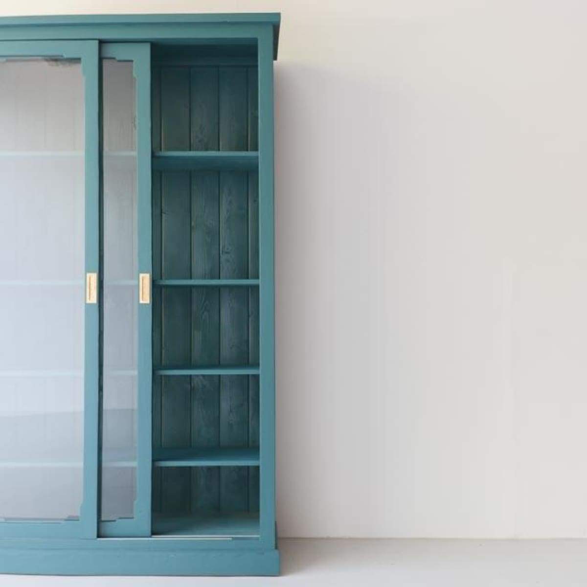 Reclaimed Wood Sliding Door Cabinet - elsie green