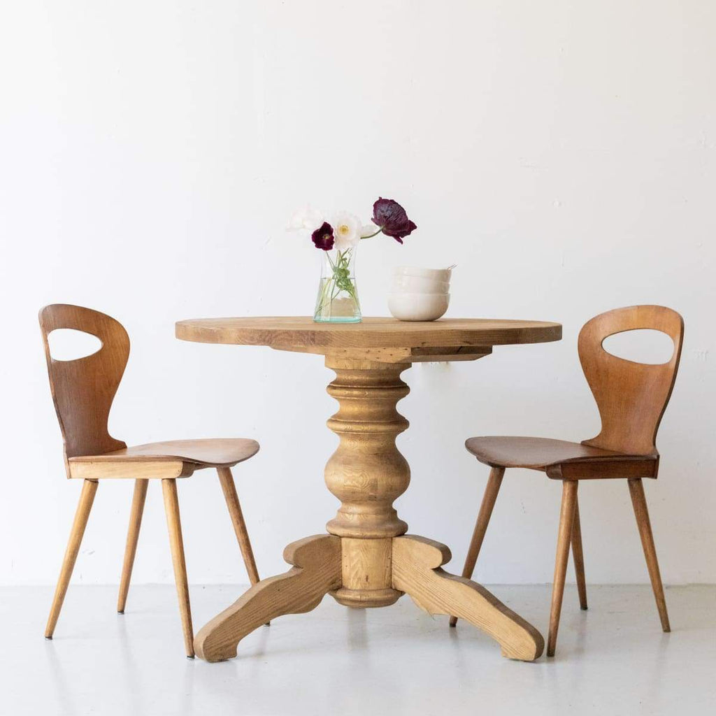 Custom Reclaimed Wood Pedestal Table - furniture