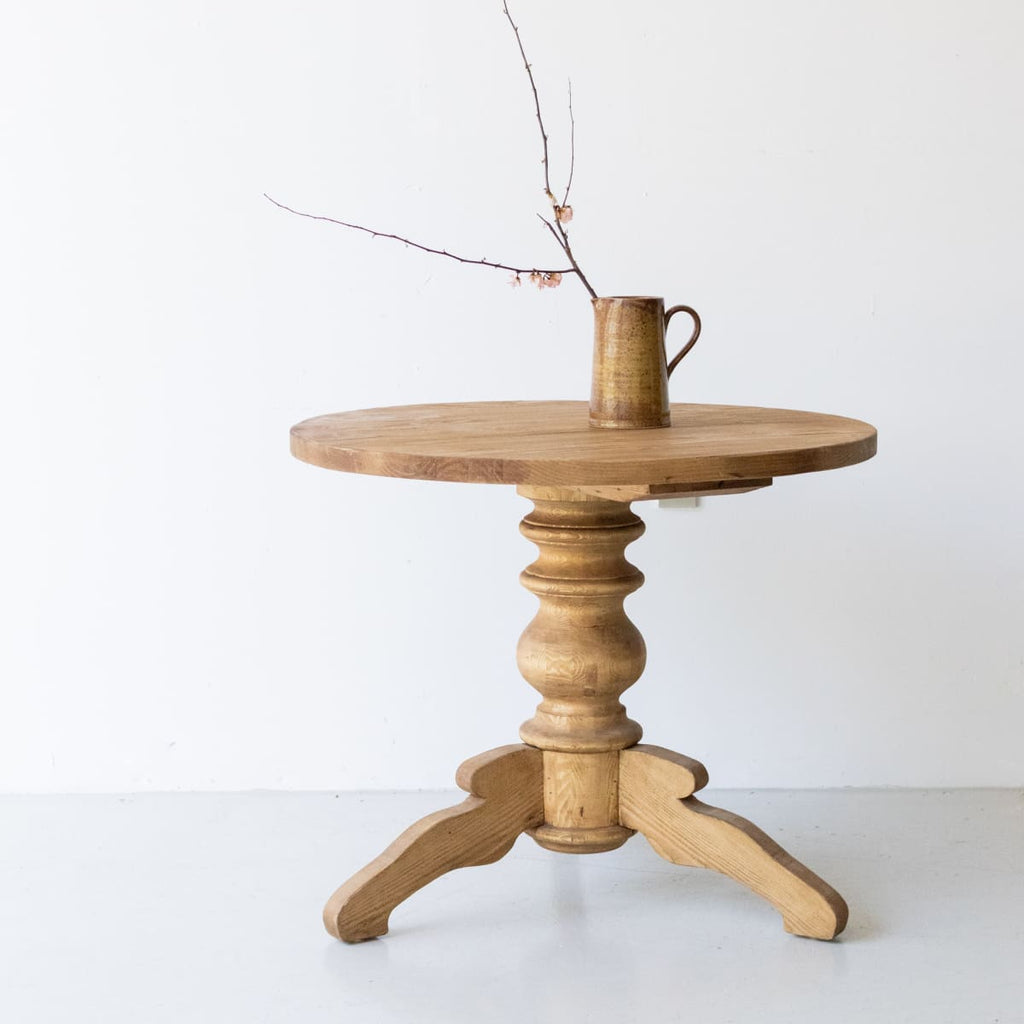 Custom Reclaimed Wood Pedestal Table - waxed pine - furniture