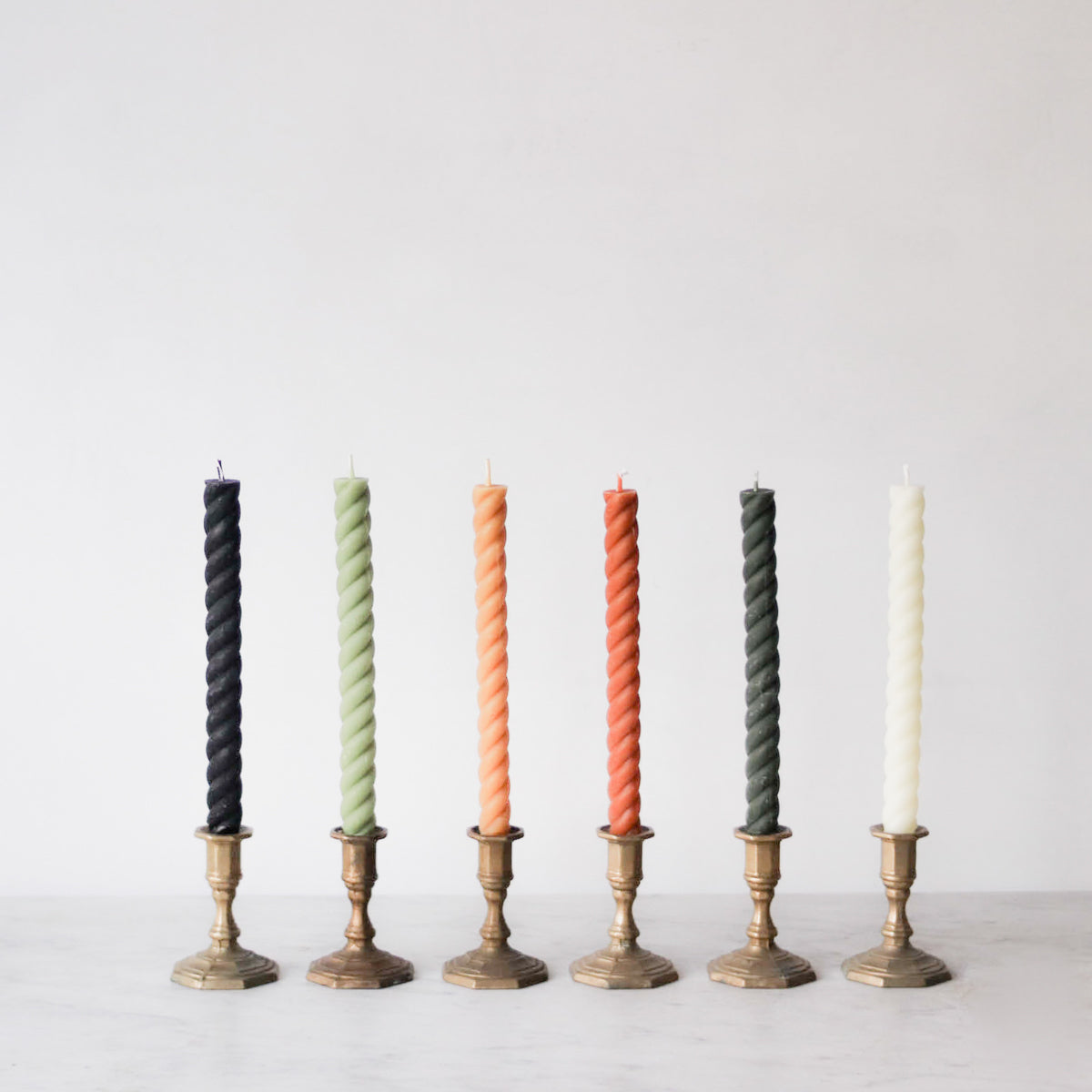 Pair of Twist Beeswax Tapers - elsie green