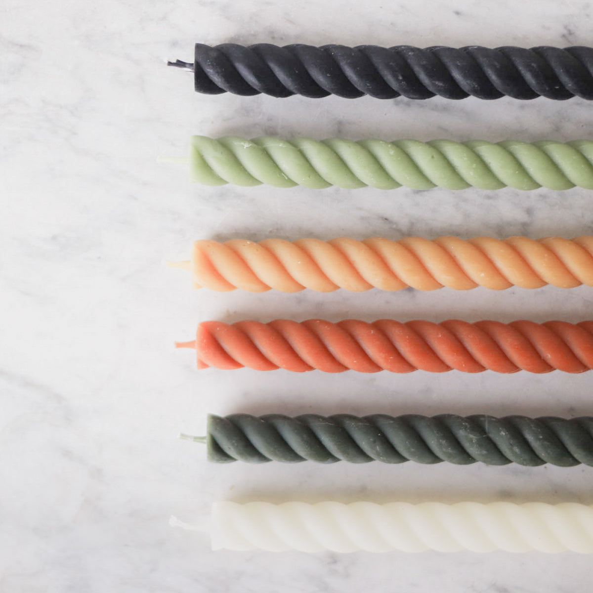 Pair of Twist Beeswax Tapers - elsie green