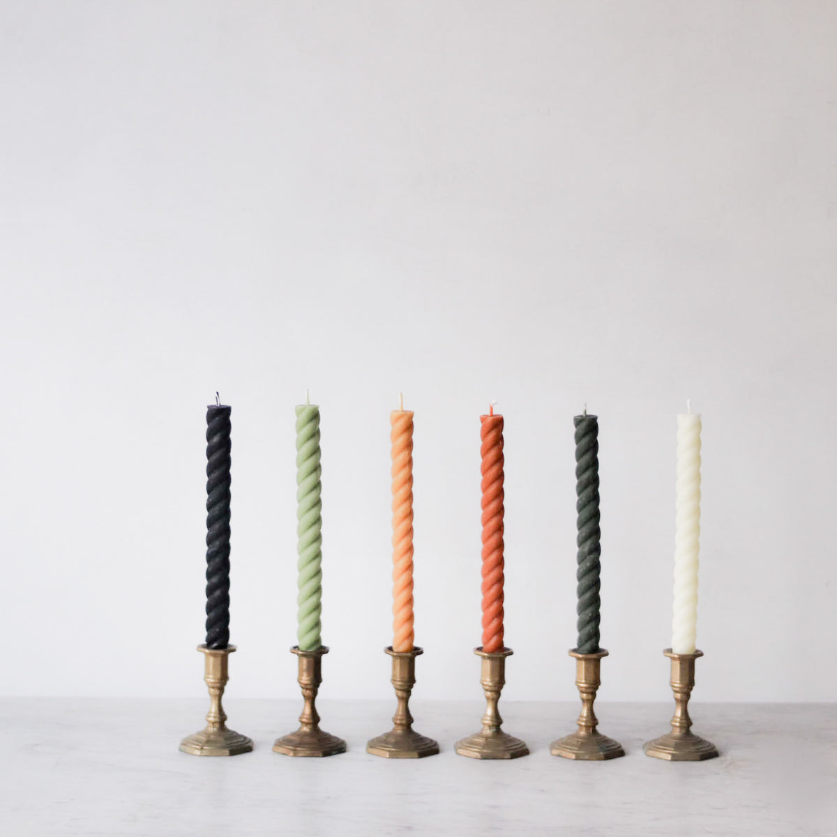Pair of Twist Beeswax Tapers - elsie green