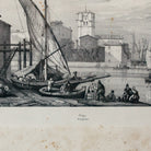 Ship in Port Languedoc Etching - elsie green