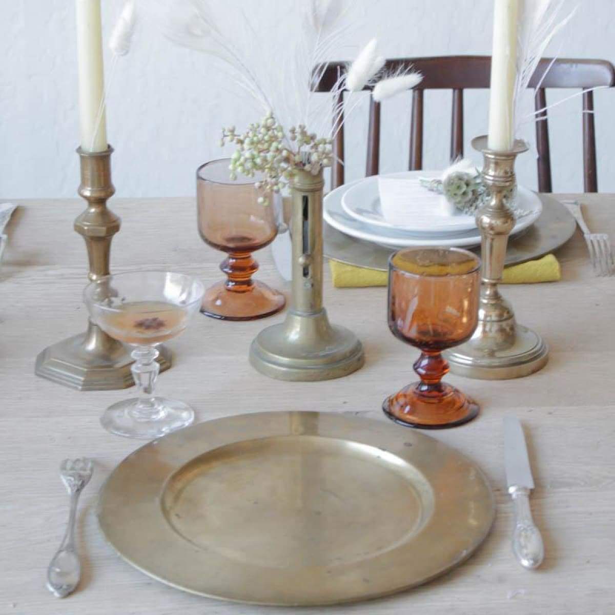 Vintage Brass Candlestick - elsie green