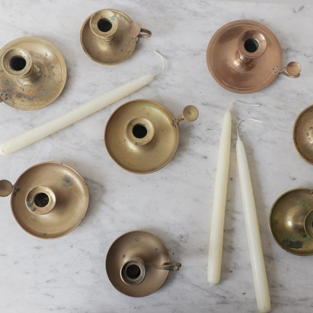 Vintage Brass Chamber Candlestick - elsie green