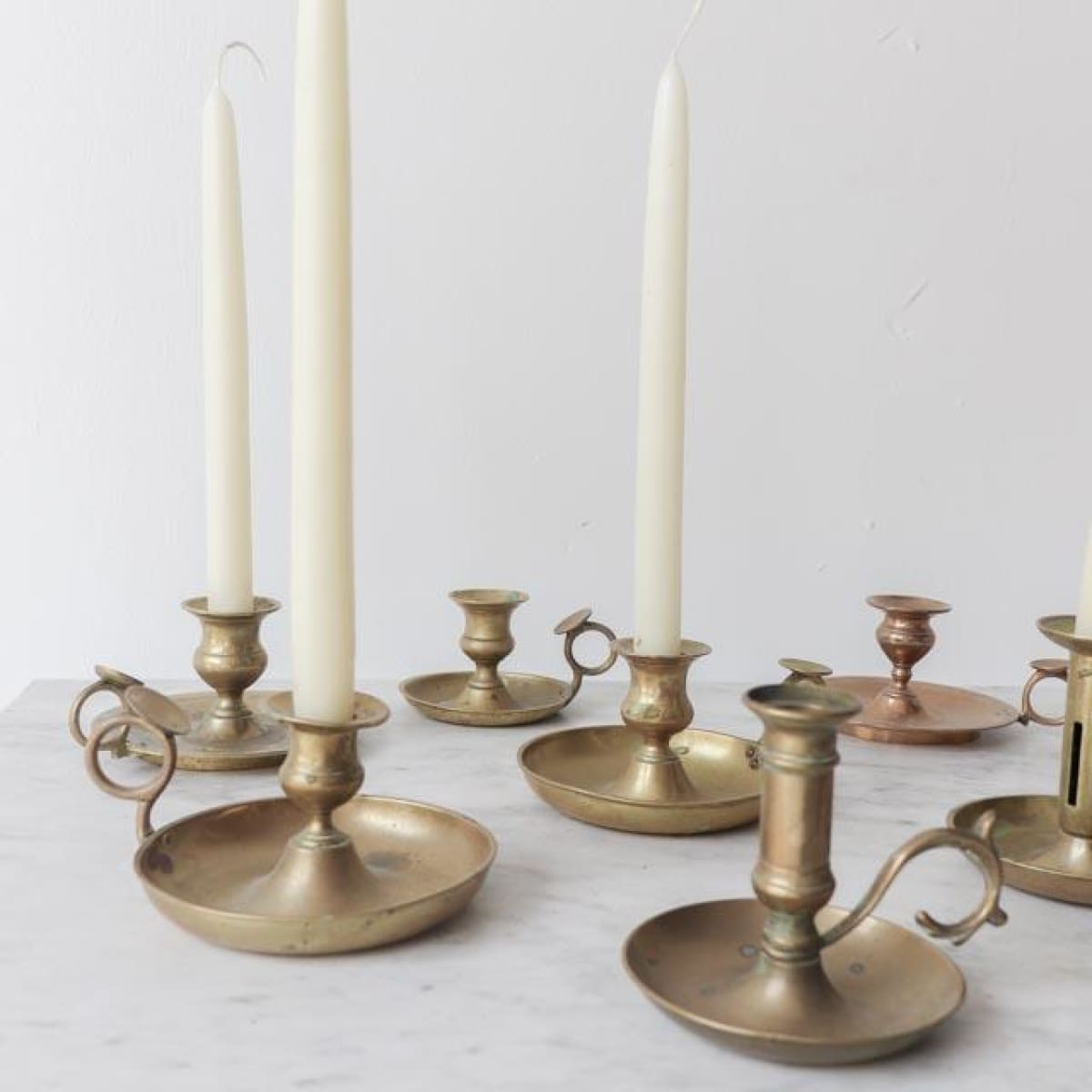 Vintage Brass Chamber Candlestick - elsie green