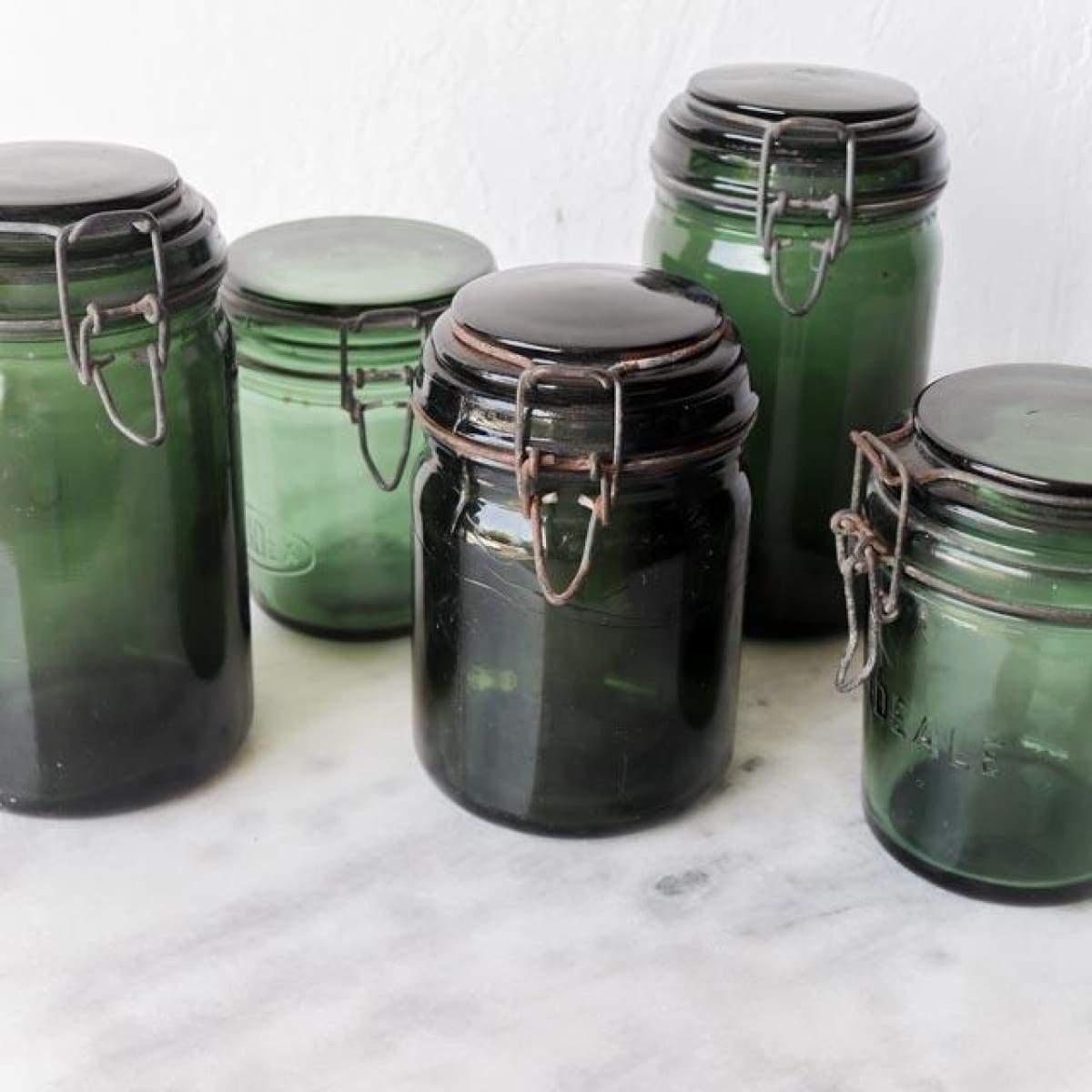 Deep Green Vintage Canning Jar - elsie green - The French Kitchen
