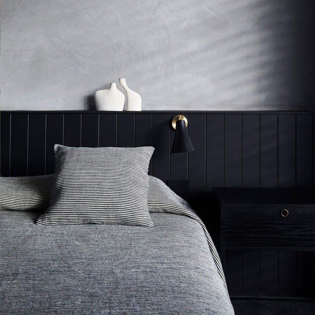Ellis Stripe Linen Bed Cover - textiles