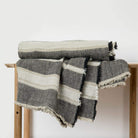 Enzo Wide Stripe Throw - elsie green - Textiles