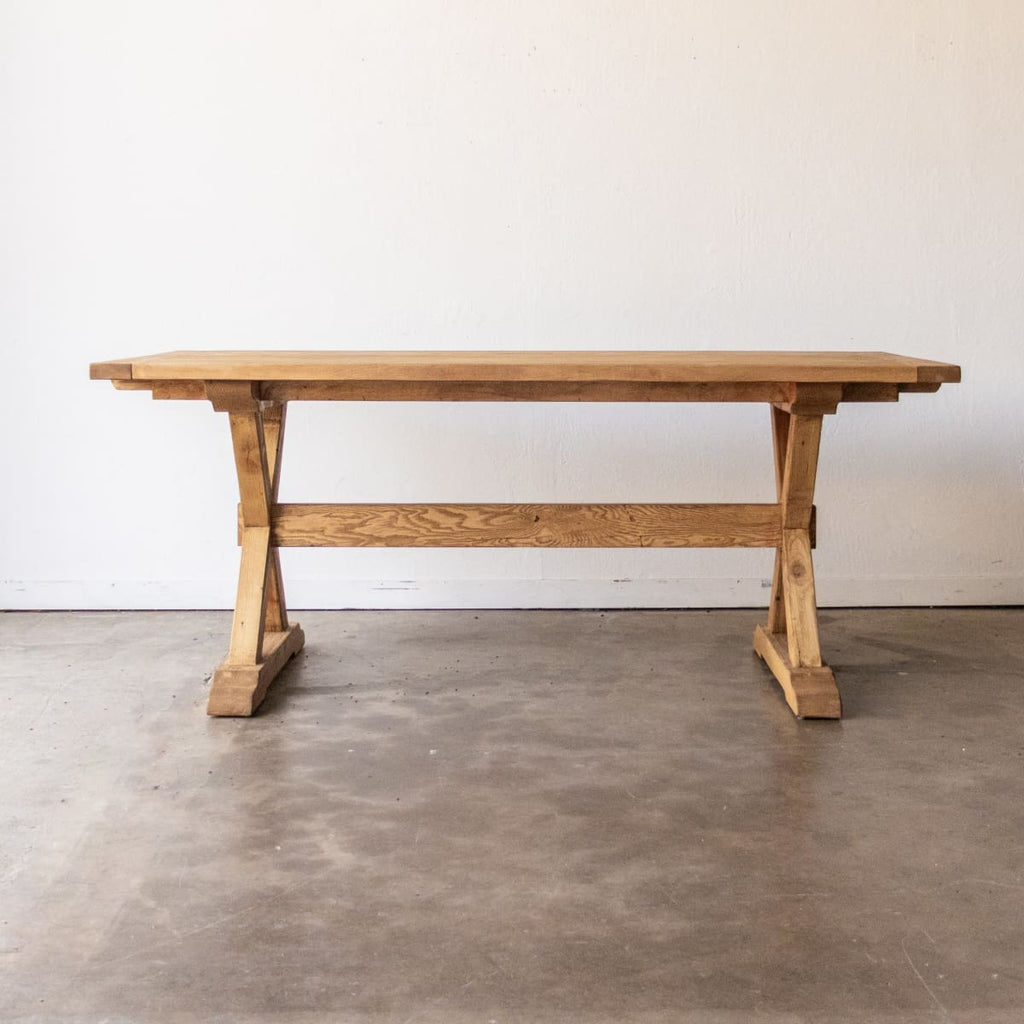 Forager Reclaimed Wood Farm Table | Slim Edition - FIXED TABLE 78 / WAXED PINE - custom furniture