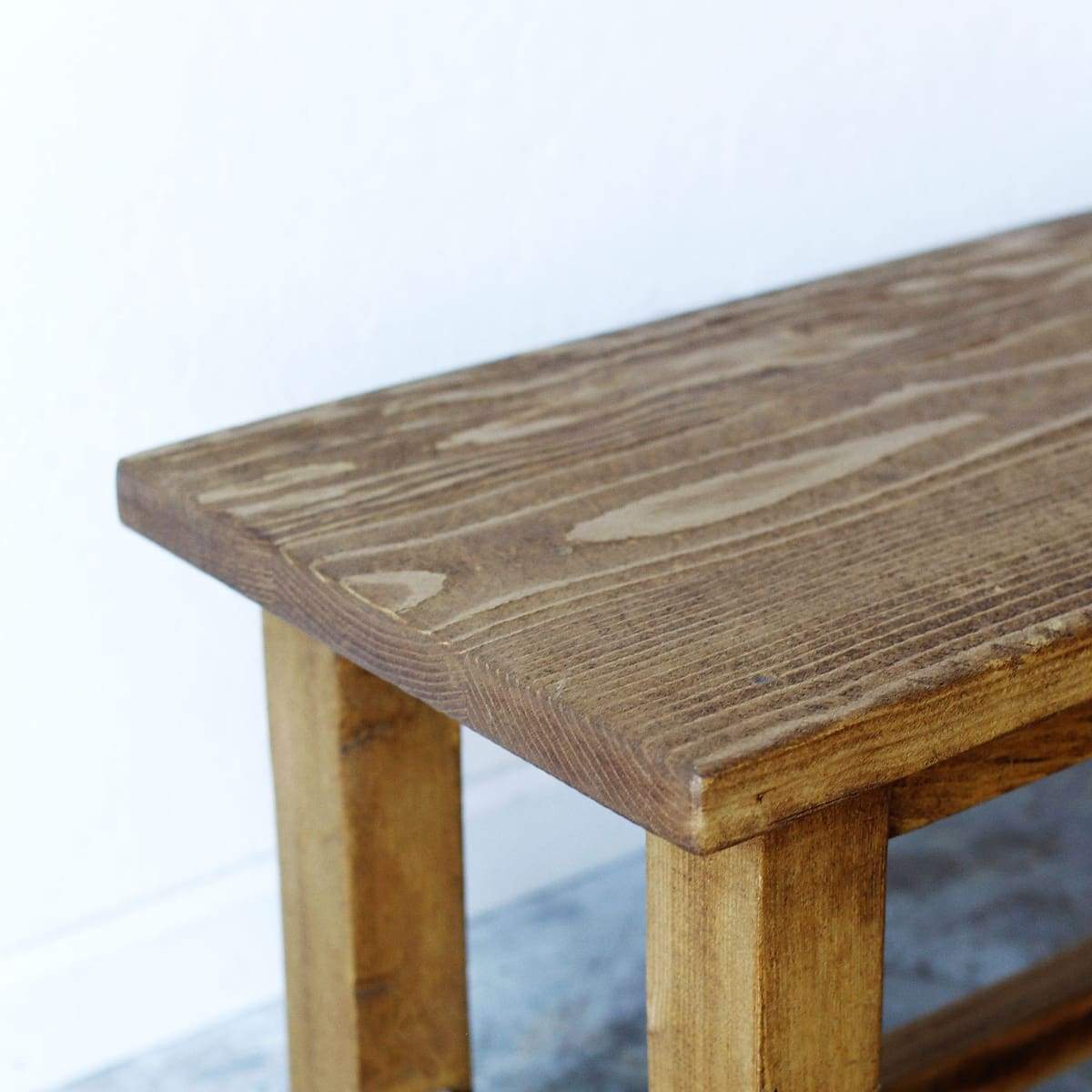 French Inspired Reclaimed Wood Farm Bench - elsie green - Custom Furniture