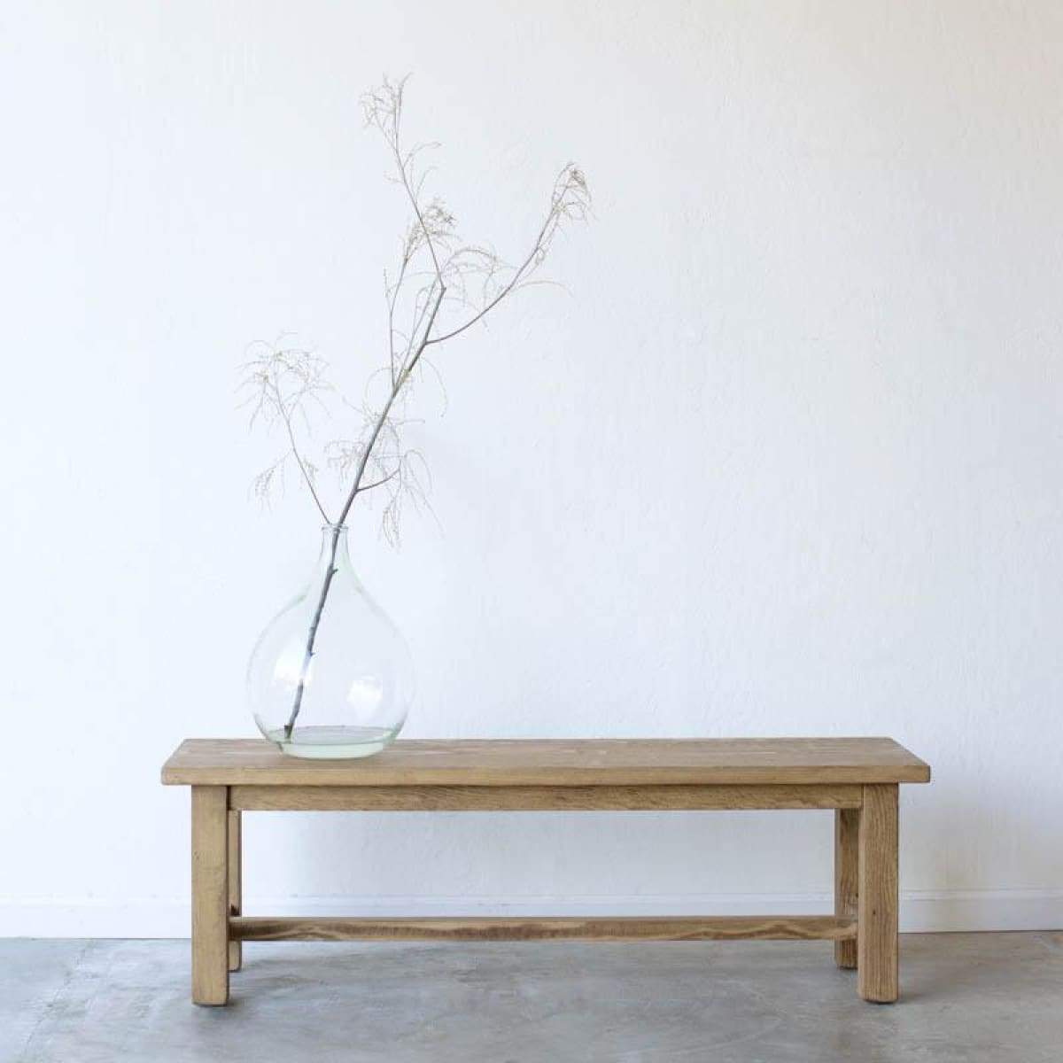 French Inspired Reclaimed Wood Farm Bench - elsie green - Custom Furniture