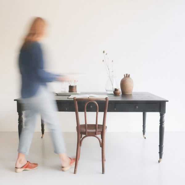 French Inspired Reclaimed Wood Partner’s Desk - custom furniture