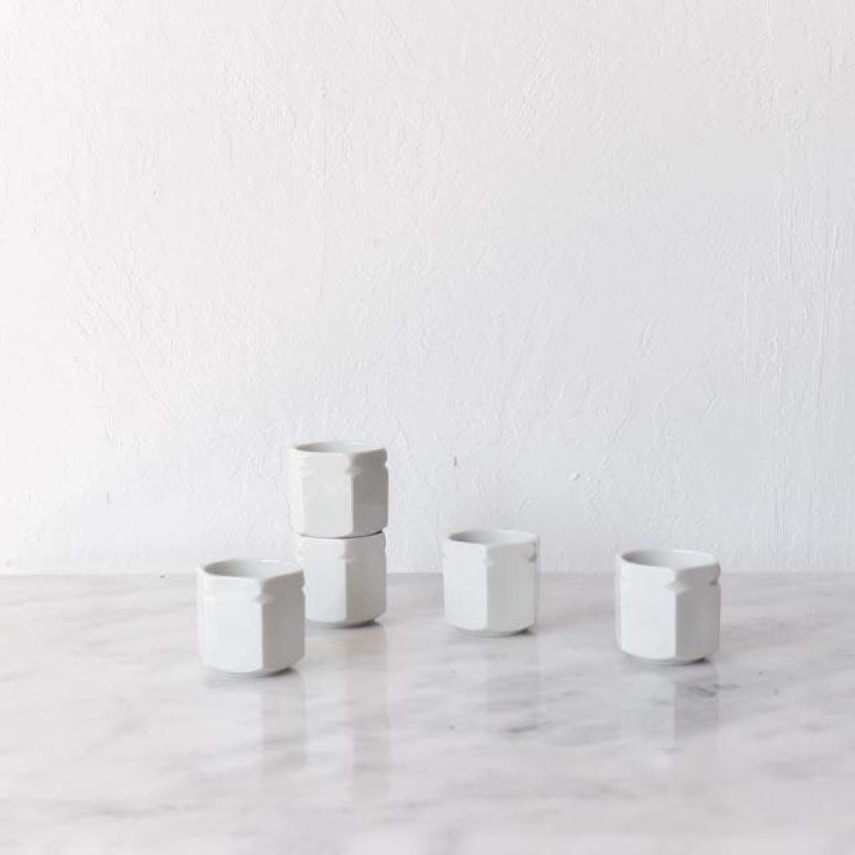 Pair of Porcelain Yogurt Pots - elsie green