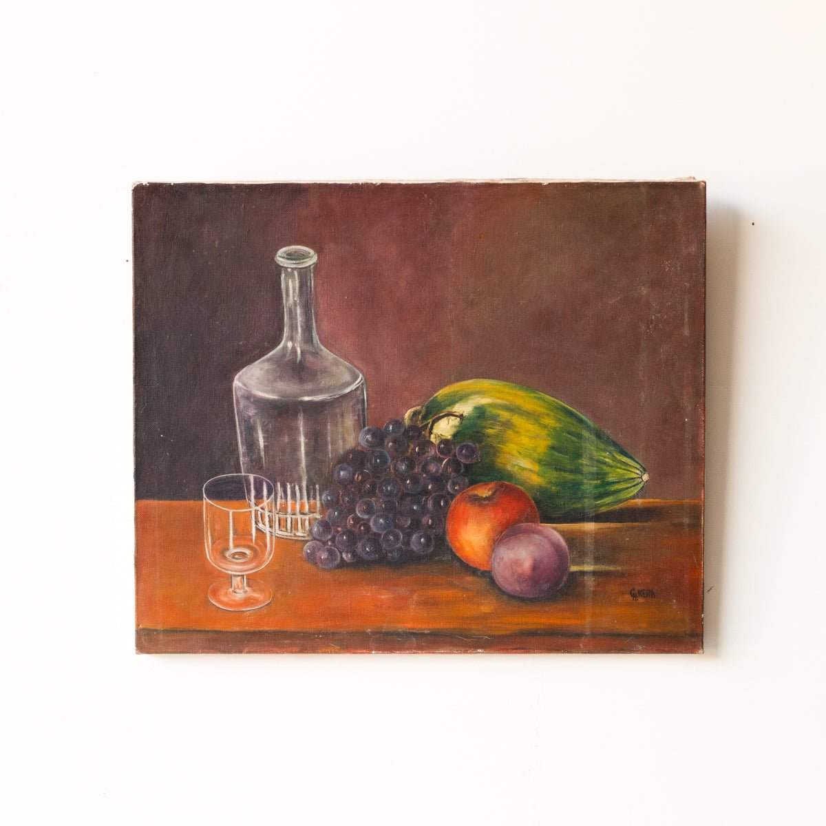 La Prune et La Pêche Still Life Oil Painting - elsie green - Art