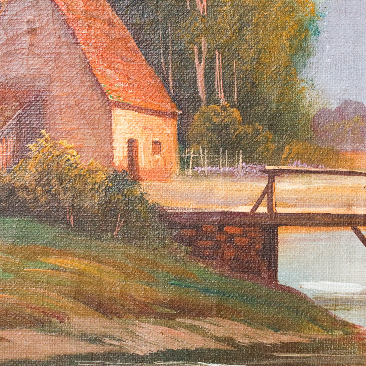 Landscape with Bridge Oil Painting - elsie green - Art