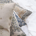 Linen Block Printed Pillow Cover | Fleur Indigo - elsie green - Textiles