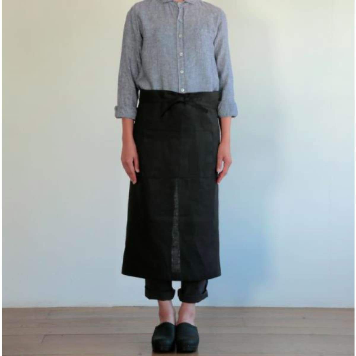 Linen Garcon Apron - elsie green - Textiles