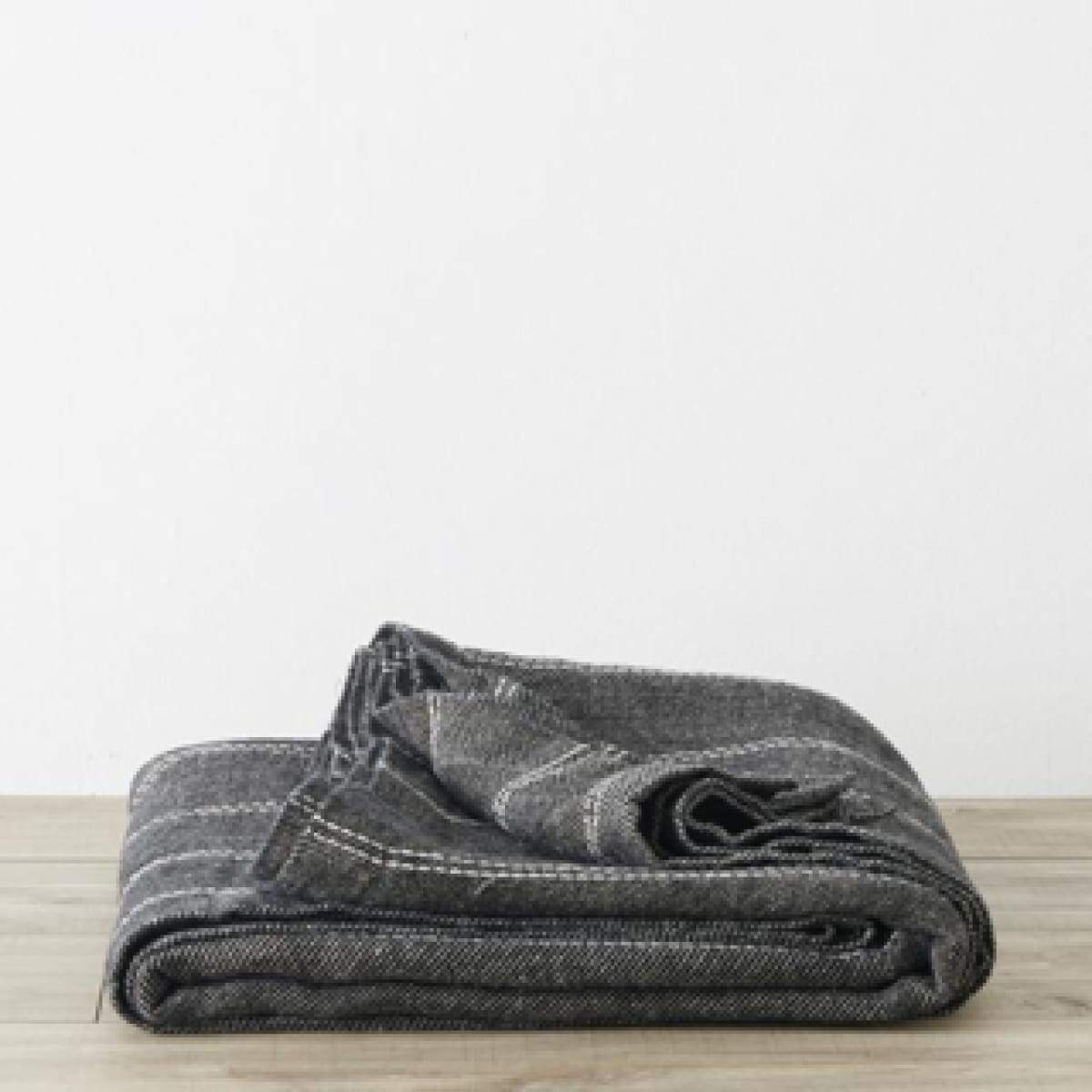Mira Striped Bedcover - elsie green - Textiles