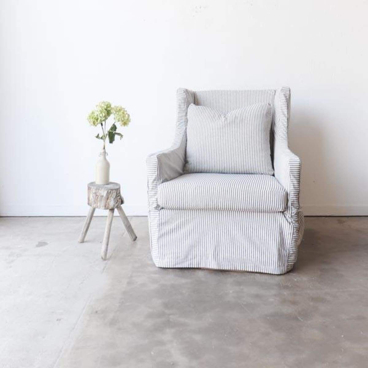 Modern Wingback Slipcovered Chair - elsie green - Furniture