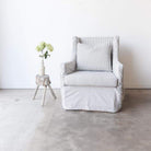 Modern Wingback Slipcovered Chair - elsie green - Furniture
