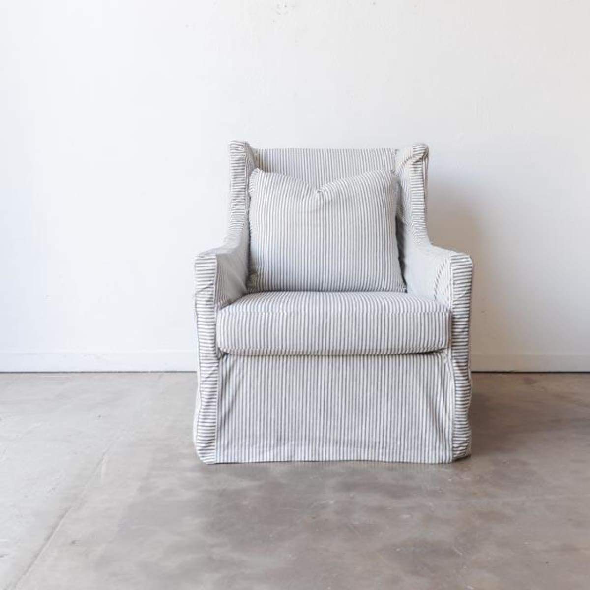 Modern Wingback Slipcovered Chair - elsie green - Furniture