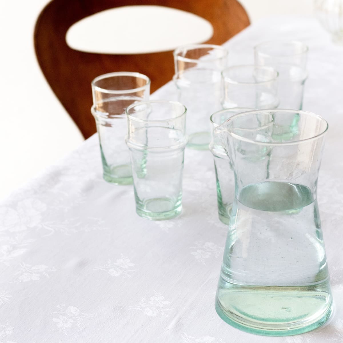 Moroccan Handcrafted Recycled Drinking Glasses - Set of 6