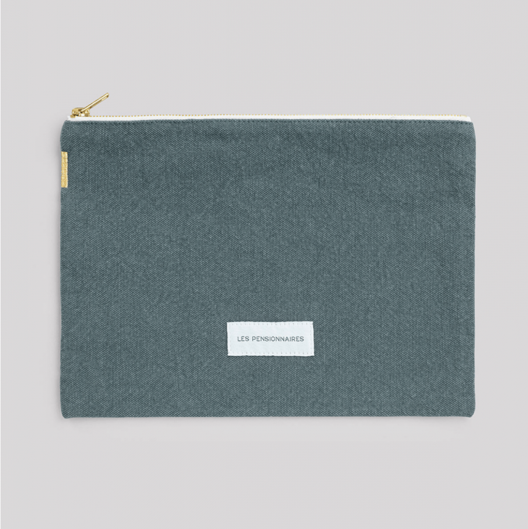 Organic Cotton Large Pouch - elsie green - Decor