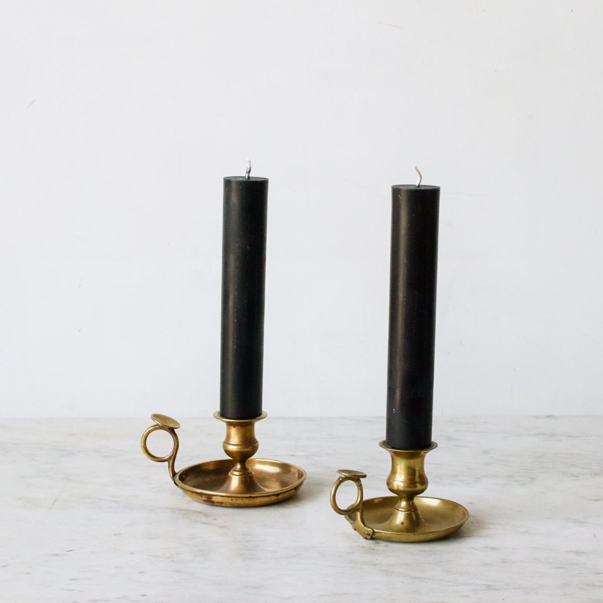 Pair of Beeswax Column Tapers - elsie green - Decor