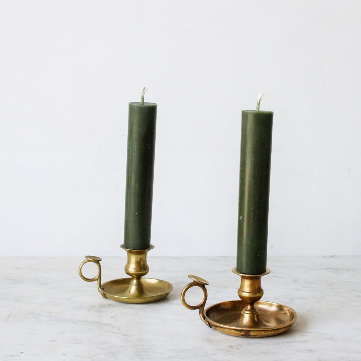 Pair of Beeswax Column Tapers - elsie green - Decor