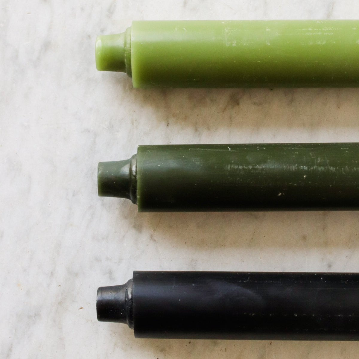 Pair of Beeswax Column Tapers - elsie green - Decor