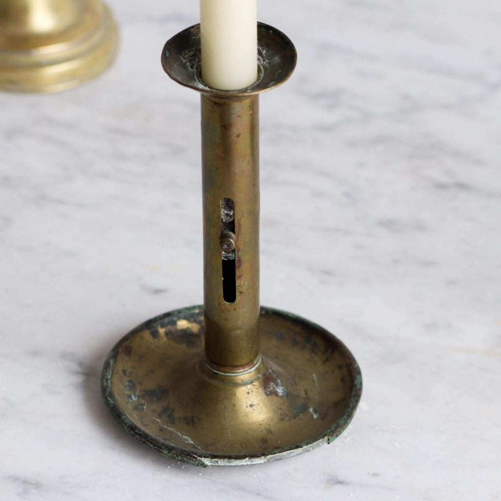 Pair of Imperfect Vintage Brass Candlesticks - elsie green