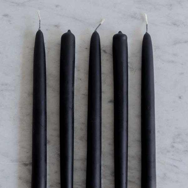 Pair of Natural Beeswax Tapers - 12 / BLACK - Decor