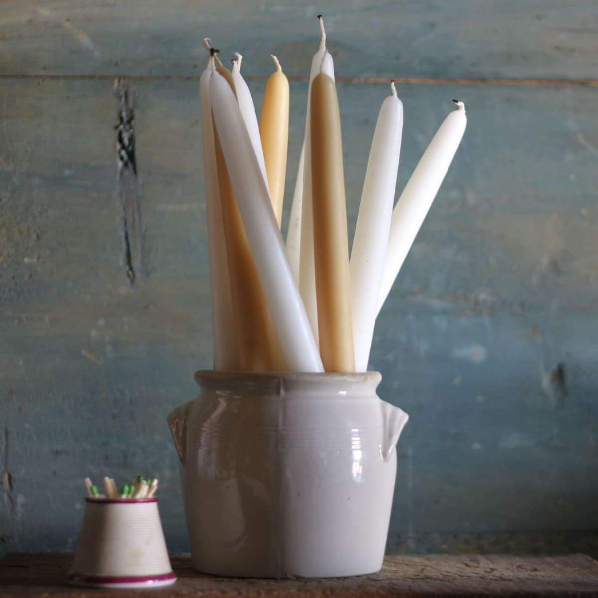 Pair of Natural Beeswax Tapers - elsie green - Decor