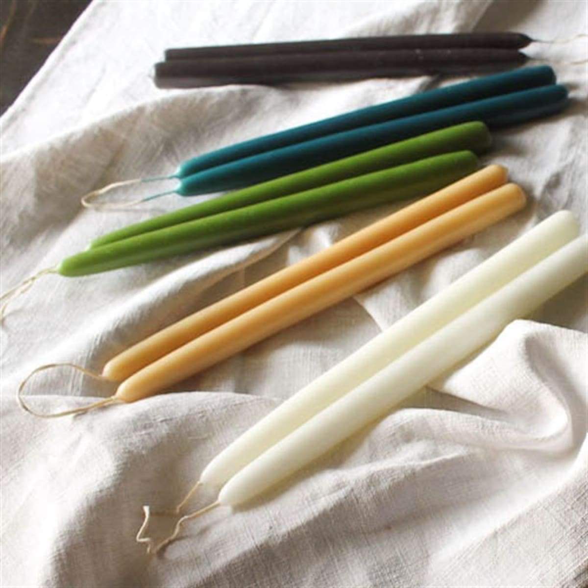 Pair of Natural Beeswax Tapers - elsie green - Decor