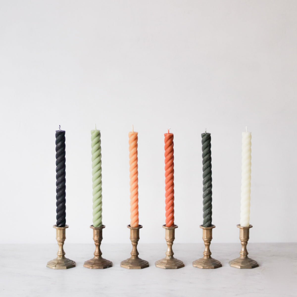 Pair of Twist Beeswax Tapers - elsie green - Decor