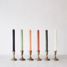 Pair of Twist Beeswax Tapers - elsie green - Decor