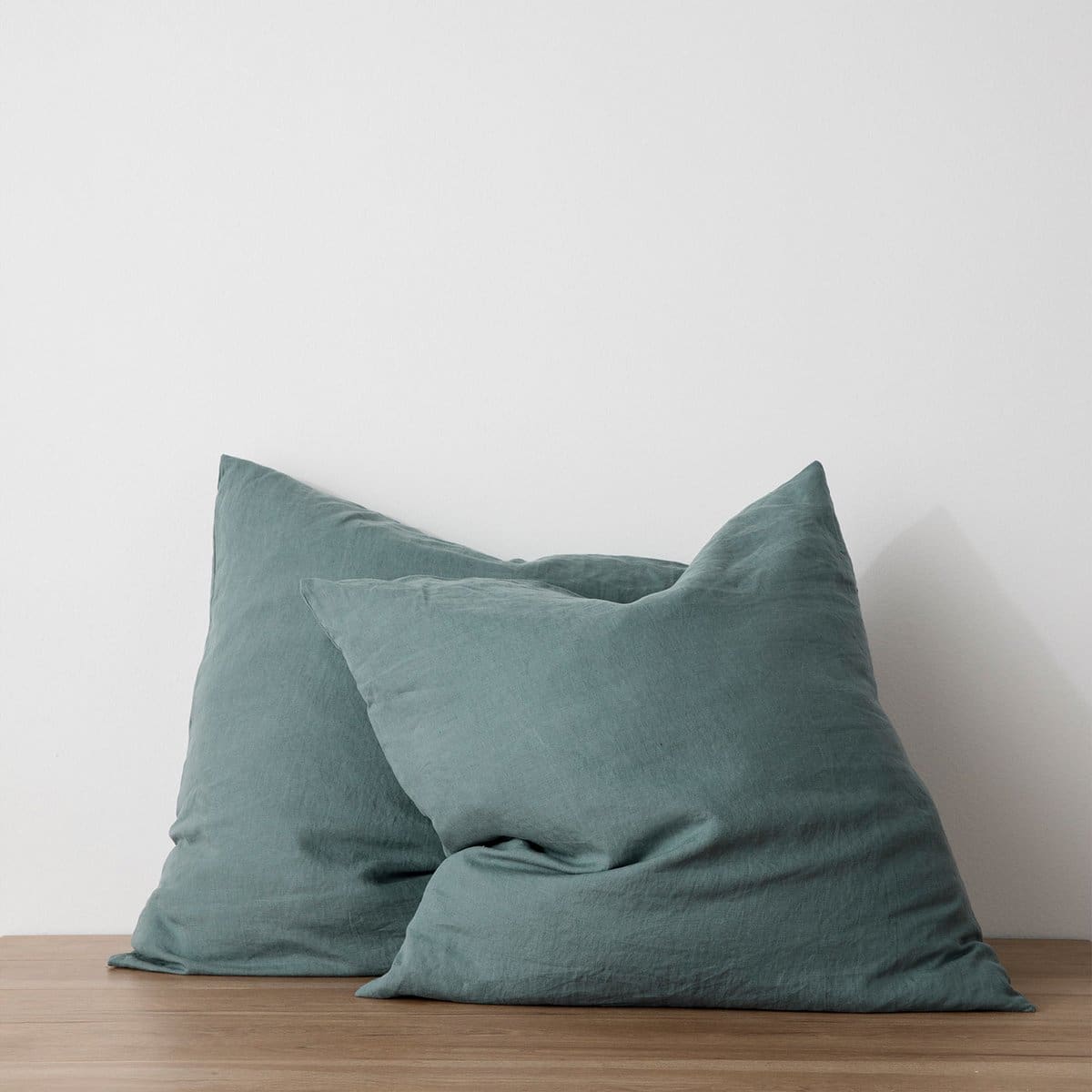 Pair of Washed Linen Euro Shams - Textiles - elsie green